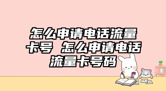 怎么申請電話流量卡號 怎么申請電話流量卡號碼