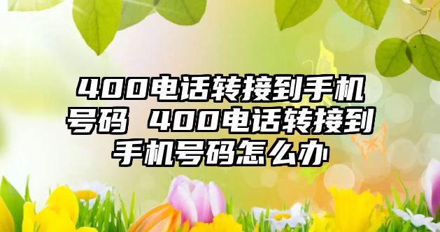 400電話轉接到手機號碼 400電話轉接到手機號碼怎么辦