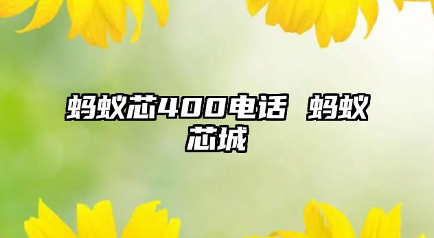 螞蟻芯400電話(huà) 螞蟻芯城