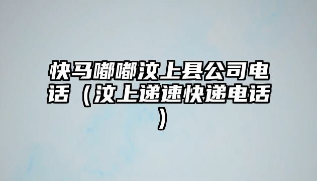 快馬嘟嘟汶上縣公司電話（汶上遞速快遞電話）