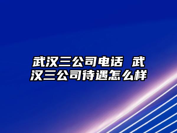 武漢三公司電話 武漢三公司待遇怎么樣