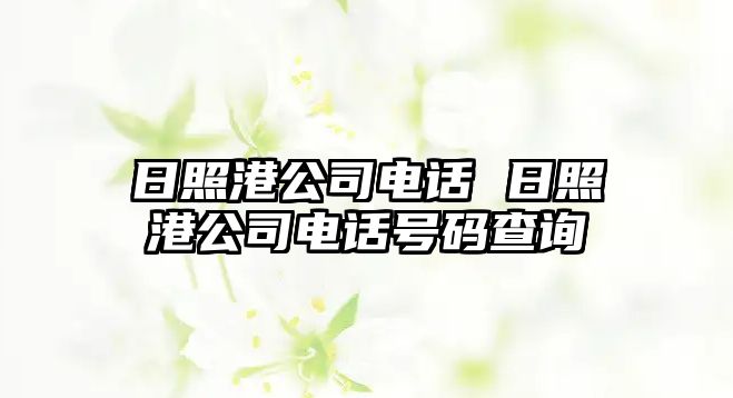 日照港公司電話 日照港公司電話號(hào)碼查詢