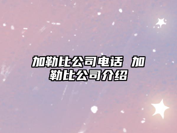 加勒比公司電話 加勒比公司介紹