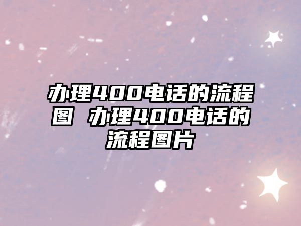 辦理400電話的流程圖 辦理400電話的流程圖片