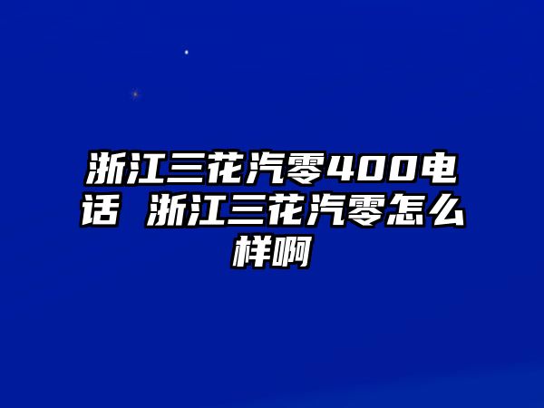 浙江三花汽零400電話 浙江三花汽零怎么樣啊