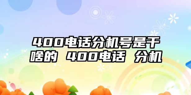 400電話分機(jī)號(hào)是干啥的 400電話 分機(jī)