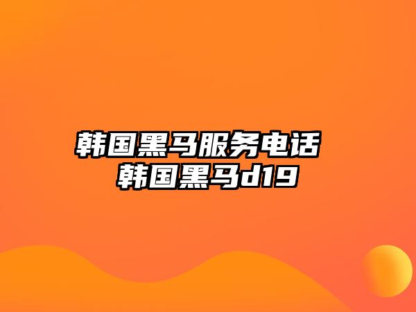 韓國黑馬服務(wù)電話 韓國黑馬d19