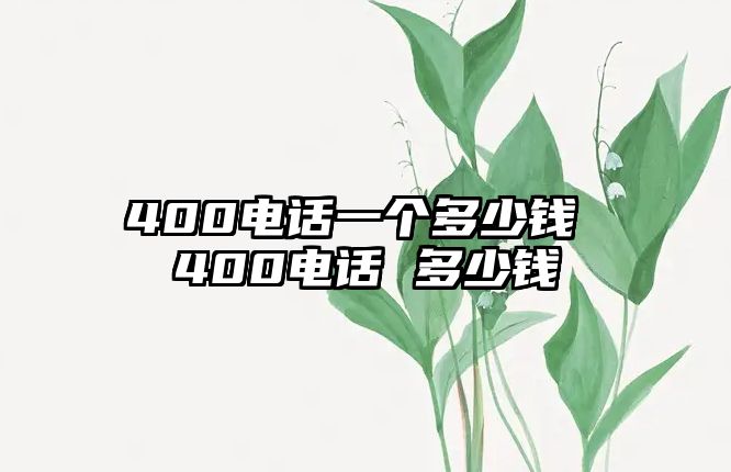 400電話一個(gè)多少錢 400電話 多少錢