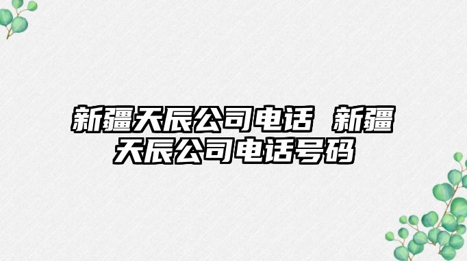 新疆天辰公司電話 新疆天辰公司電話號(hào)碼