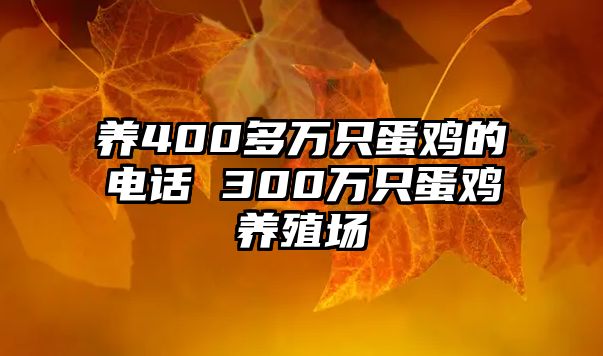 養(yǎng)400多萬只蛋雞的電話 300萬只蛋雞養(yǎng)殖場