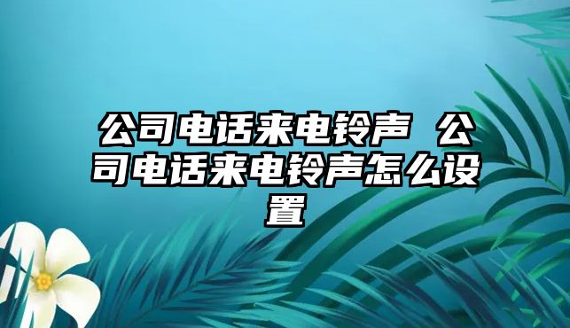 公司電話來電鈴聲 公司電話來電鈴聲怎么設(shè)置