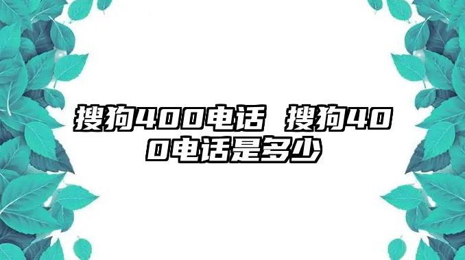 搜狗400電話 搜狗400電話是多少