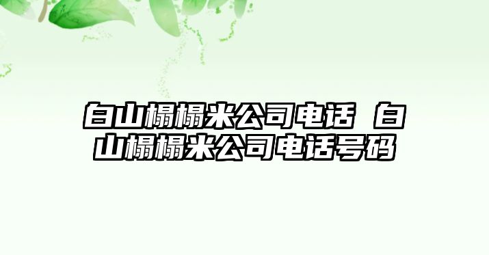 白山榻榻米公司電話 白山榻榻米公司電話號碼